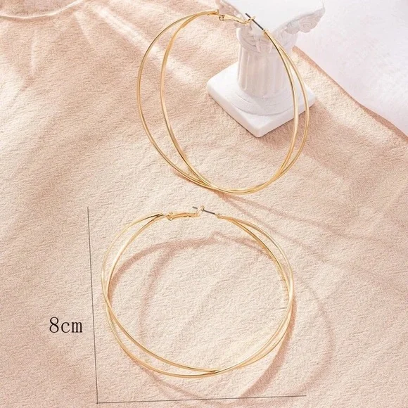 Double Hoop Earrings (NWOT) - Picture 3 of 3